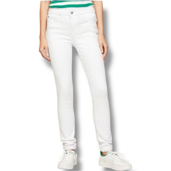 Tommy Hilfiger Denim - Tommy Hilfiger Women's Bright White Denim High Rise Tapered Size 16 Skinny Jeans